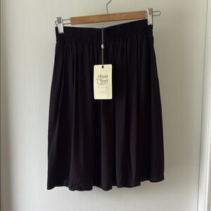Margaret O'Leary Black Gathered Waist Skirt